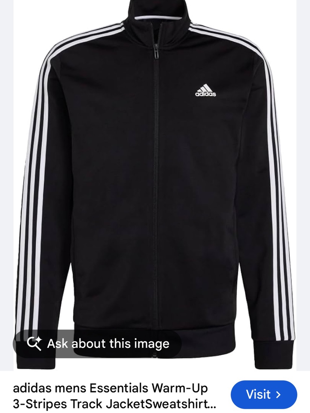 adidas Black Performance Jacket with White Stripes (14/16)